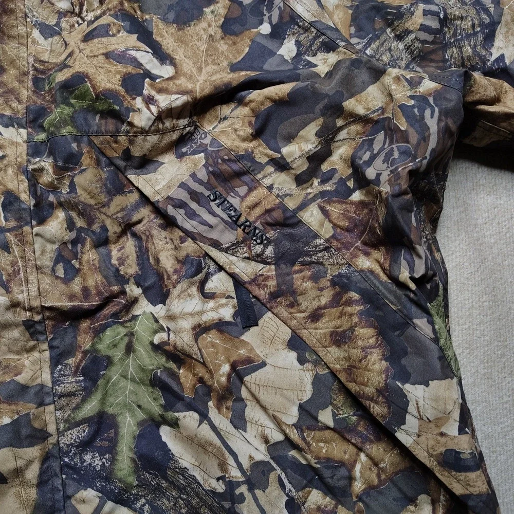 Stearns Dry Wear Camo Mossy Oak Forest Hunt Jacket Men's L Windbreaker Outdoor